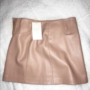 Zara light pink leather skirt!